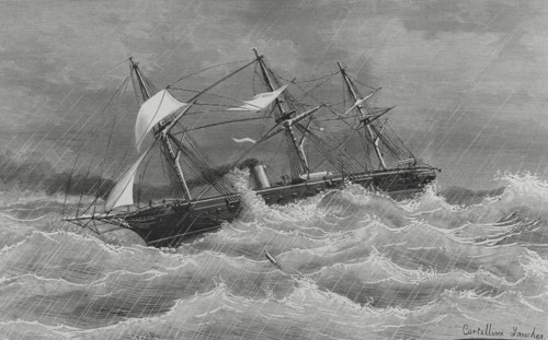 “Navas de Tolosa” (1866). Propeller frigate of 1st class of the Spanish Navy, wooden hull and mixed