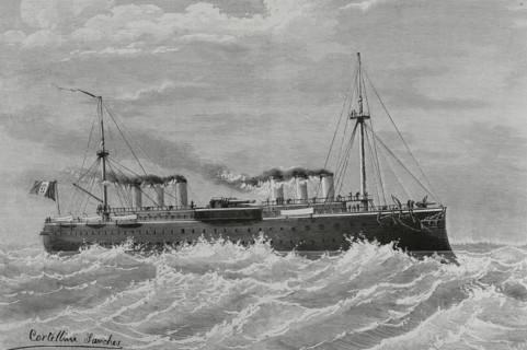 Regia Marina (Royal Italian Navy). ""Lepanto"". Ironclad battleship built for the Italian Regia