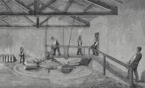 Madrid, Spain. New gypsum mill, Montenegro system, established in Vallecas, in the facilities of