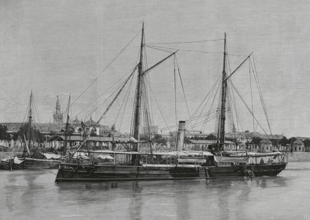 Spanish Navy. Gunboat “Eulalia”, iron-hulled, ""Pilar"" class. It was built in the shipyard of El