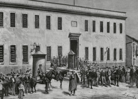 Jerez de la Frontera, province of Cadiz, Andalusia, Spain. Transfer of prisoners from the prison of