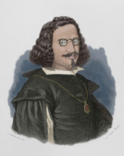 Francisco de Quevedo (1580-1645). Spanish writer of the Spanish Golden Age. Portrait. Drawing by J.