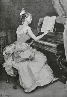 ‘Nocturne. Engraving by Arturo Carretero (1852-1903) after a painting by Raimundo de Madrazo