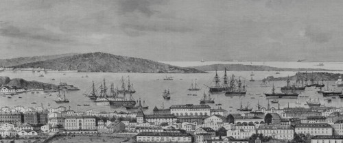 Toulon, France. General view of the city and port. Engraving. The Spanish and American Illustration