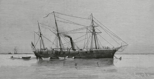 Toulon, France. Vessel the ""Sarthe"". Evidence suggests that the cholera epidemic of 1884 in