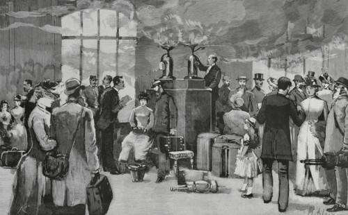 Cholera epidemic. France. Paris. Fumigation of travellers coming from Toulon and Marseille (port