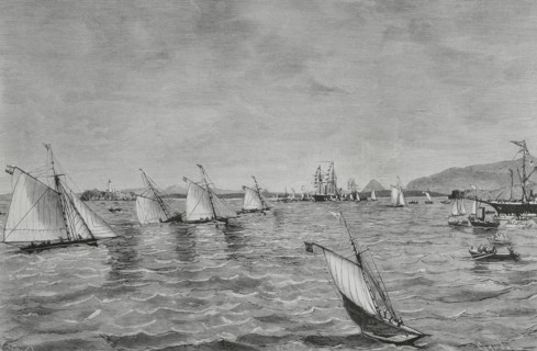 History of Spain. Sailing regattas held in the bay of Santander, in the Abra del Sardinero, on 29