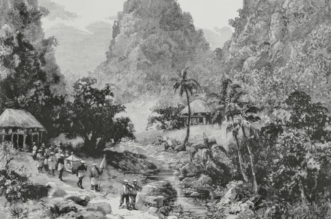 Tonkin. Cao Valley, centre of the region's gold-bearing grounds. Former French protectorate in