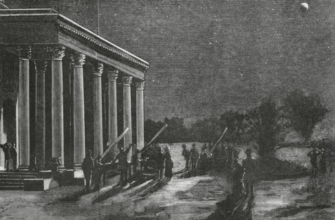 Spain. Madrid. Observation of the lunar eclipse from the peristyle of the Astronomical Observatory,