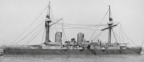 Chilean Navy. Protected cruiser ‘Esmeralda’, built with a steel hull. Designed by George Wightwick