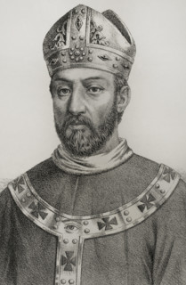 Severus of Menorca. Bishop of the island of Menorca in the early 5th century. Portrait. Lithography