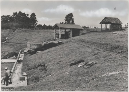 A tank where the coffee beans are first soaked before descending to the machinery house further down