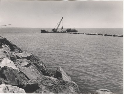Breakwater dam. Marina di Pisa, Italy,