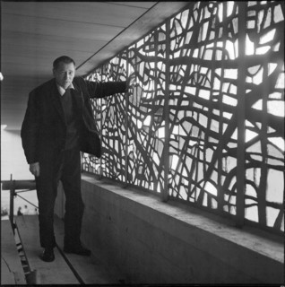Alfred Manessier in the catholic church Moutier 1965.