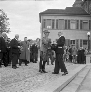General Guisan with politicians, Berne 1945.