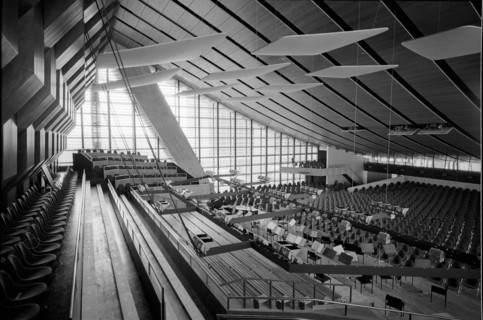Bienne, auditorium in the new built congress hall; 1966.