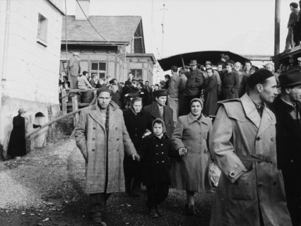 Refugees from Hungary, arrival in Buchs 1956.