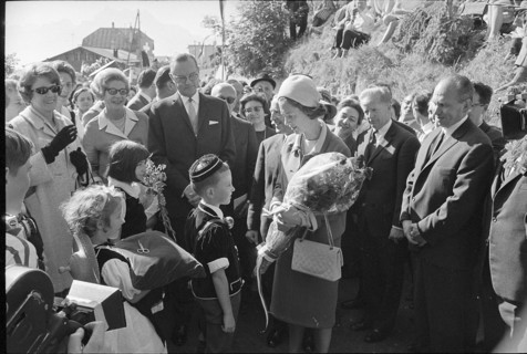 Leysin: Queen Fabiola opens a belgian holiday resort; 1967.