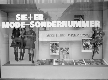 Shop window Ringier publisher: sie+er special issue, fashion autumn-winter 1968/69.