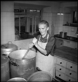 Woman cooking, Old-Age Home Gais, 1947.