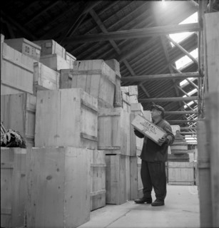 Warehouse of the Swiss donation organization, 1945.