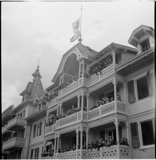 Children on the balconys of the children's home.