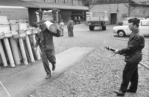 Storage of fireworks for Seenachtsfest, Zurich 1969.