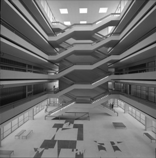 Kirchfeld gymnasium, stairs in hall, Berne 1965.