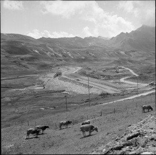 Dam on Melchsee-Frutt under construction 1958.