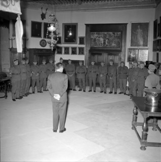 Sixty years old soldiers being discharged, La Sarraz 1954.
