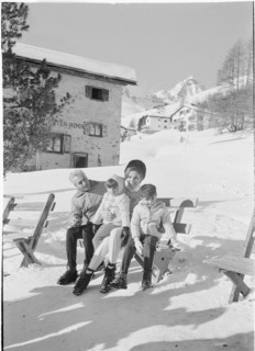 The Shah of Persia and his family in St. Moritz, 1967.