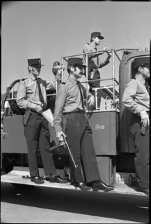 Armed firemen at Geneva International Airport 1970.
