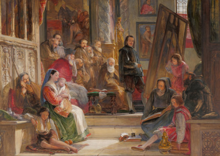 Murillo paints his painting The Virgin in the Franciscan Convent in Seville