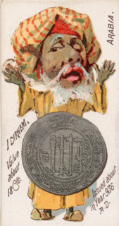 Coins from various countries with symbolic people