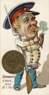 Coins from different countries with symbolic people