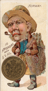 Coins from different countries with symbolic people