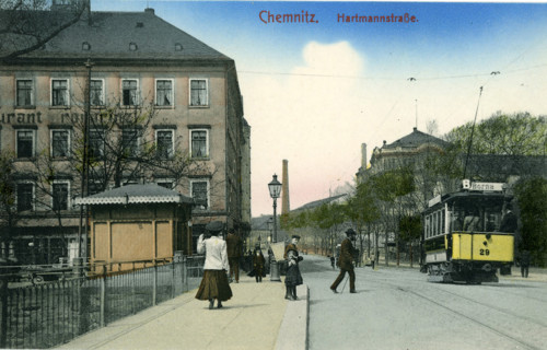 Hartmannstrasse with the tram