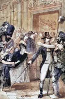 The French royal family is led to the National Assembly. August 1792. during the French Revolution.
