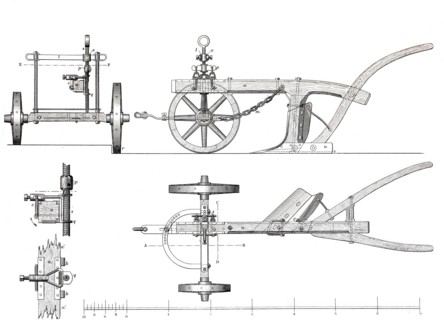 Cart plough without guide.