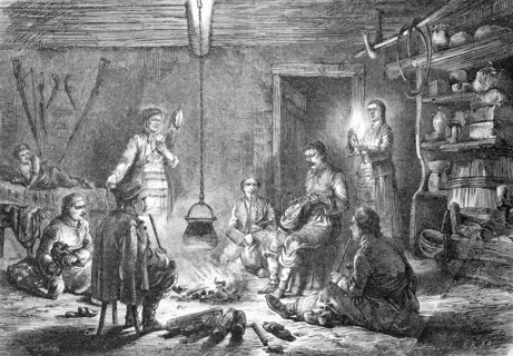 Family in their house in Dalmatia.