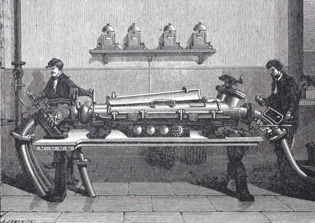 Pneumatic tube.