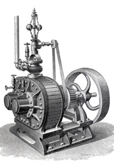 Steam engine.