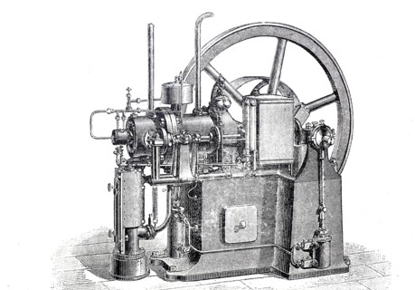 Steam engine.
