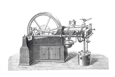Horizontal engine.