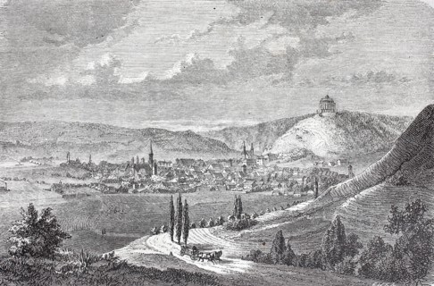 Liberation Hall and town of Kelheim.