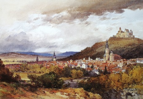 View of the city from the southwest.
