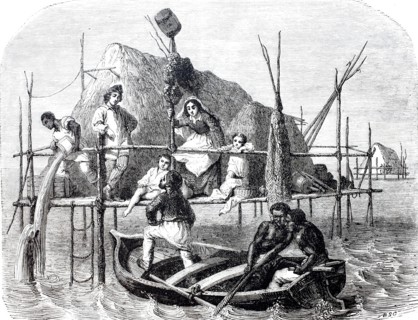 Sponge fishermen at work.