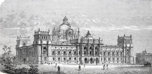Award-winning design for the Reichstag building by Paul Wallot.