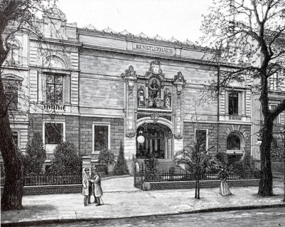 The front view of the Kunstlerhaus in Berlin.
