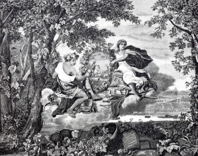 An allegory of autumn on a 17th-century tapestry from a Parisian manufactory.